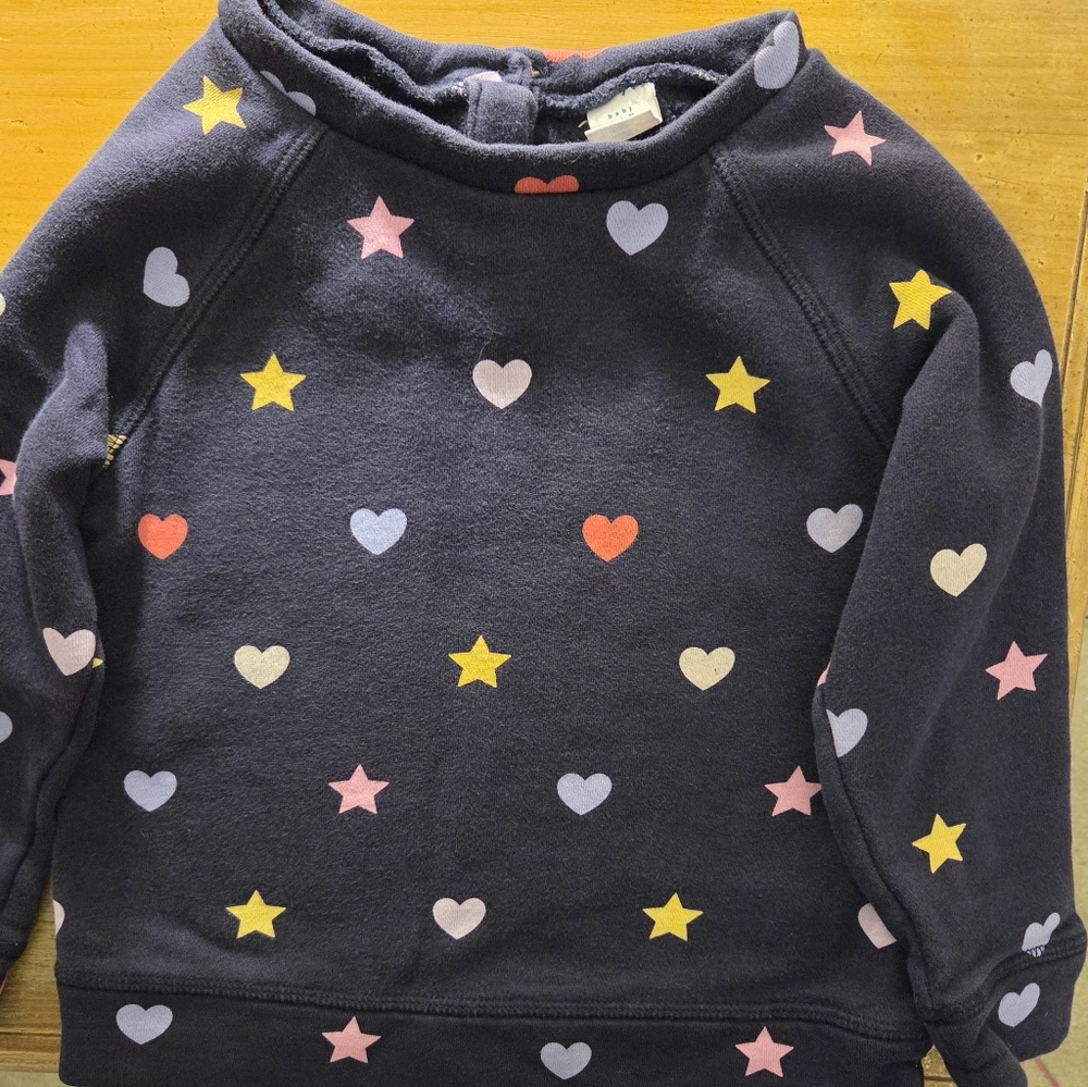Baby Gap Girls Sweatshirt with Stars and Hearts Size 4